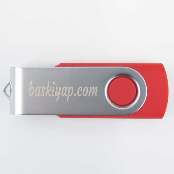 Kişiye Özel Kırmızı Plastik Metal USB Flash Bellek